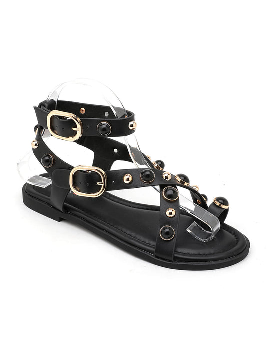 SANDALIA PLANA JOYA BLACK