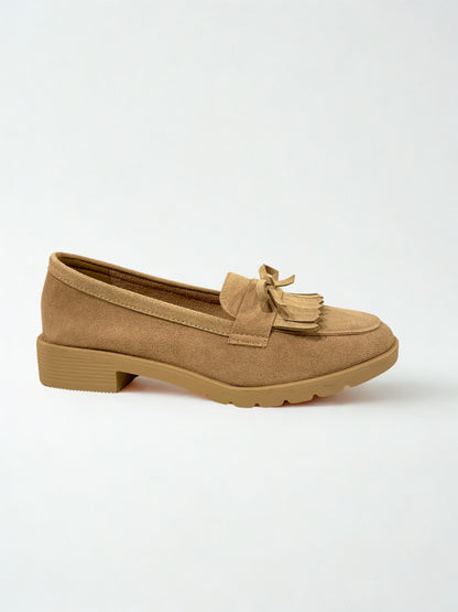 MOCASÍN BIGOTE ANTE PIEL KHAKI