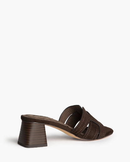 SANDALIA TACÓN H CAFÉ