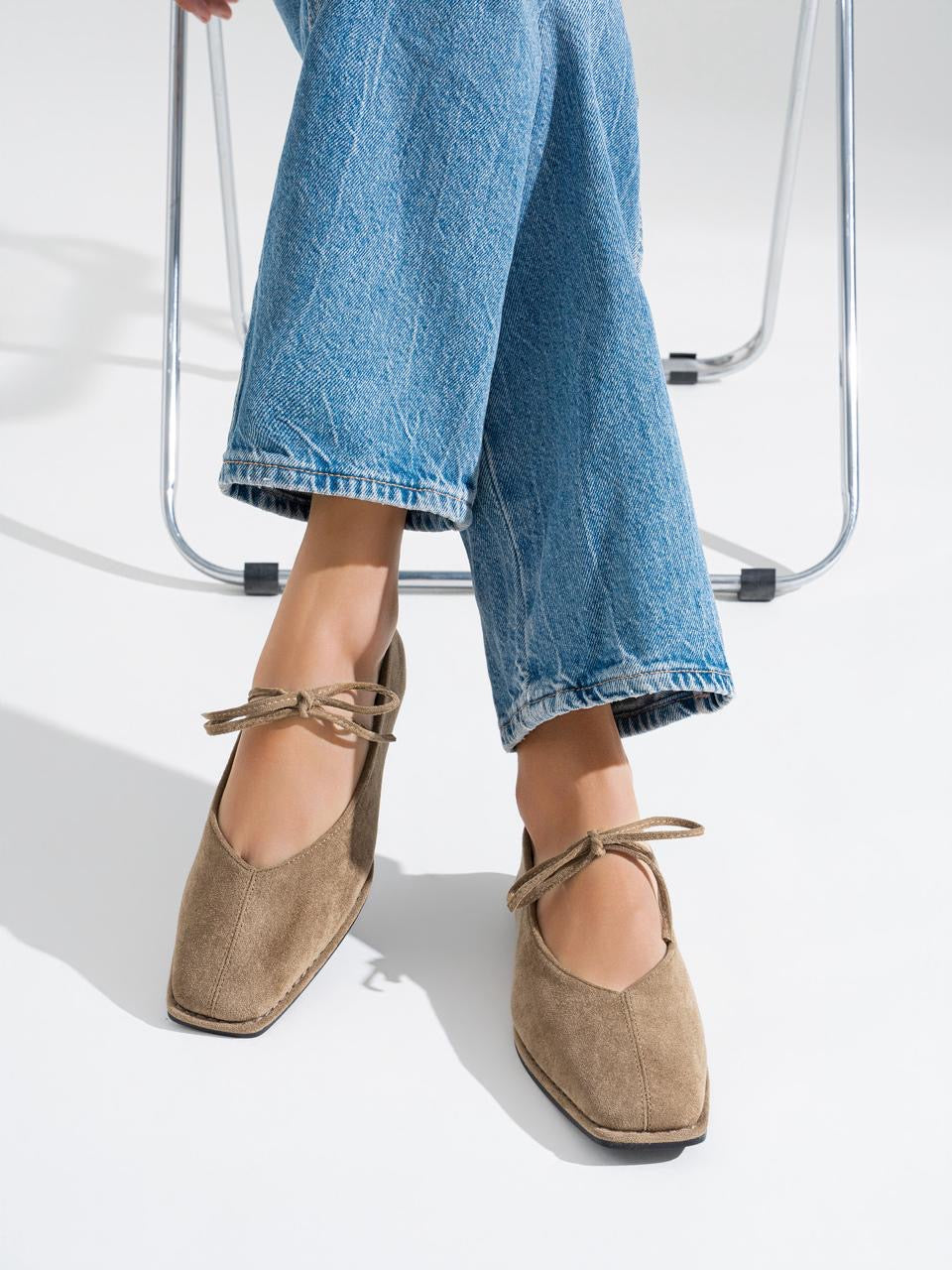 ZAPATO CORDONES PUNTA CUADRADA KHAKI