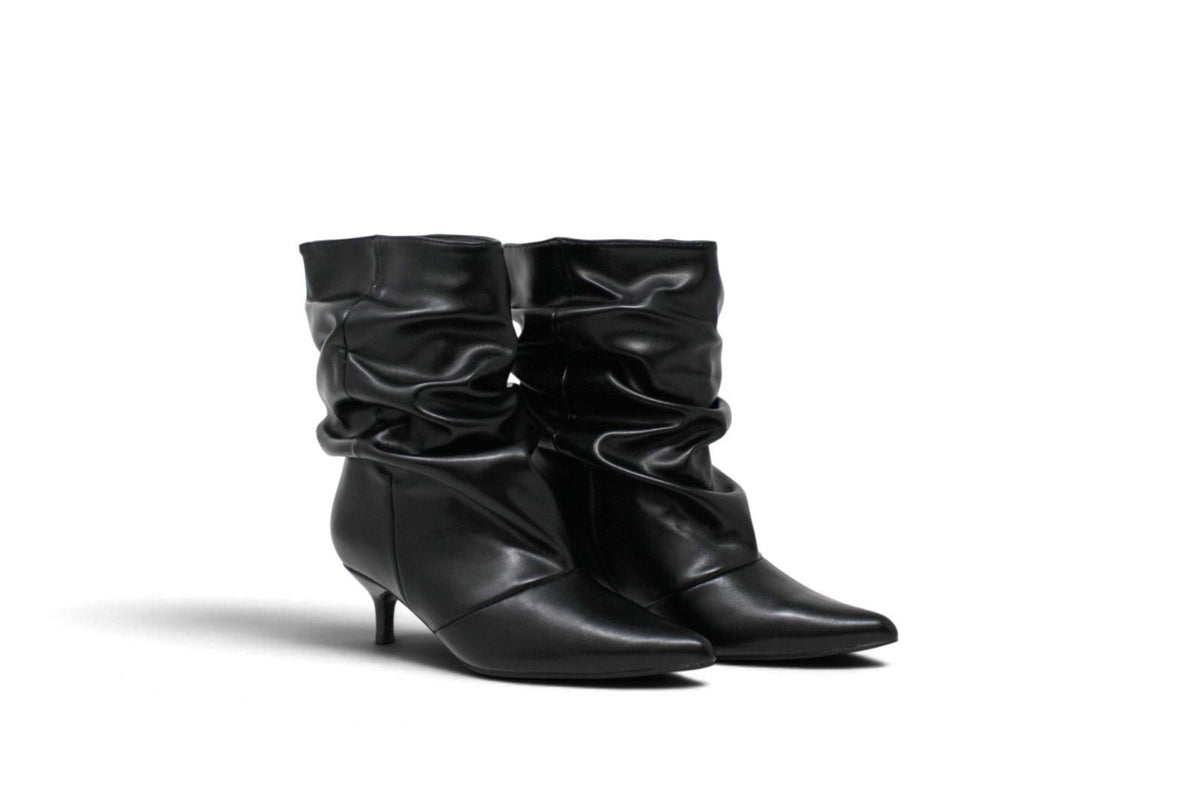 BOTÍN SLOUCHY TACÓN KITTEN NK NEGRO PU