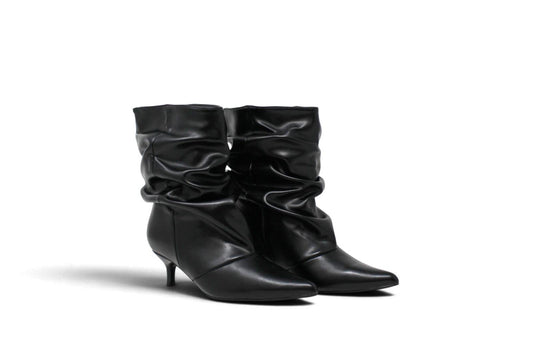 BOTÍN SLOUCHY TACÓN KITTEN NK NEGRO PU