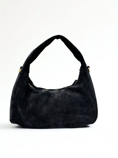 BOLSO DE MANO PIEL TACHUELAS NEGRO