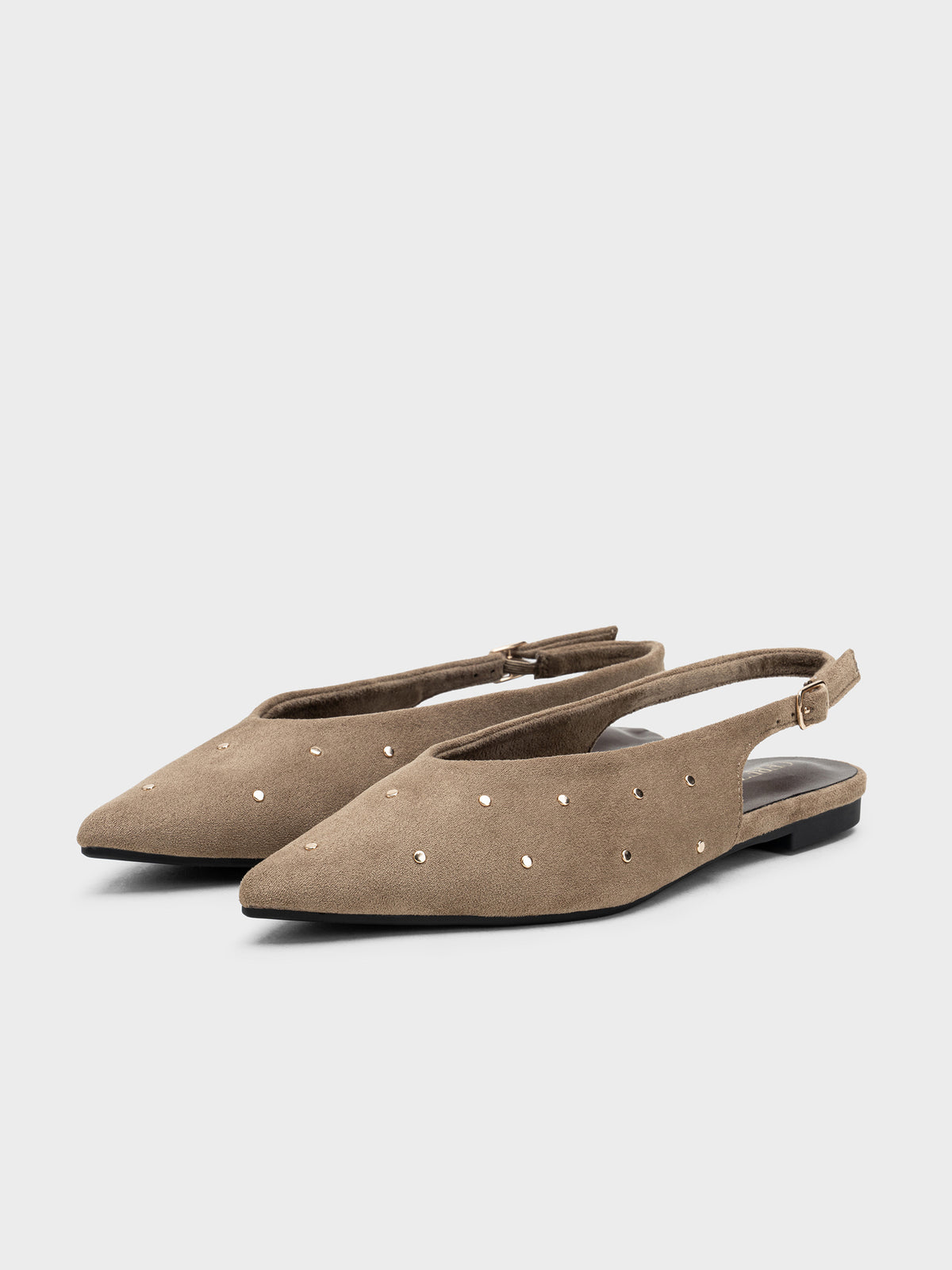 BAILARINA PUNTA DESTALONADA TACHUELAS KHAKI
