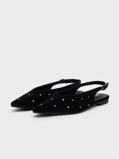 BAILARINA PUNTA DESTALONADA TACHUELAS BLACK
