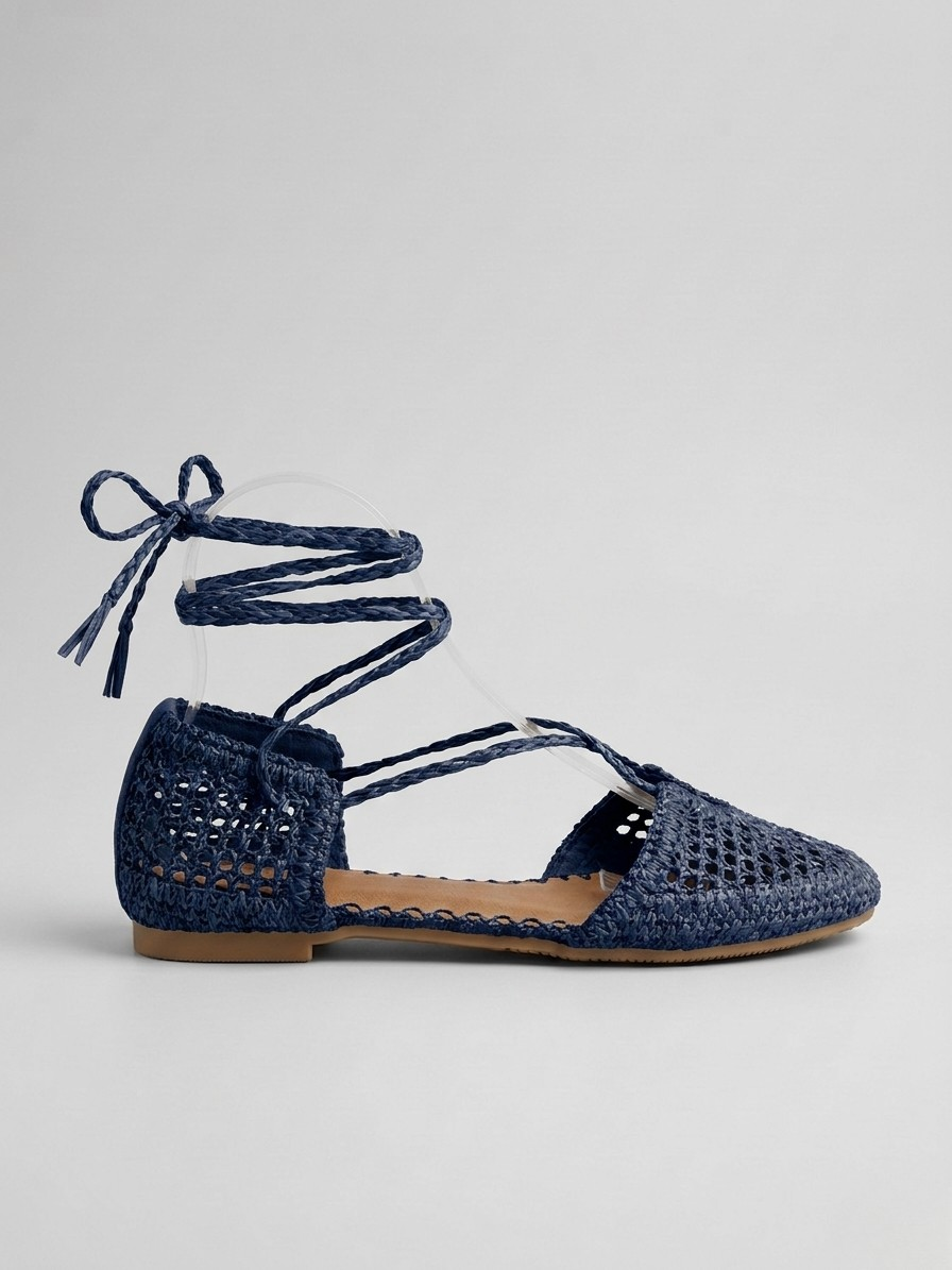 SANDALIA BAILARINA RAFIA FRIDA BLUE
