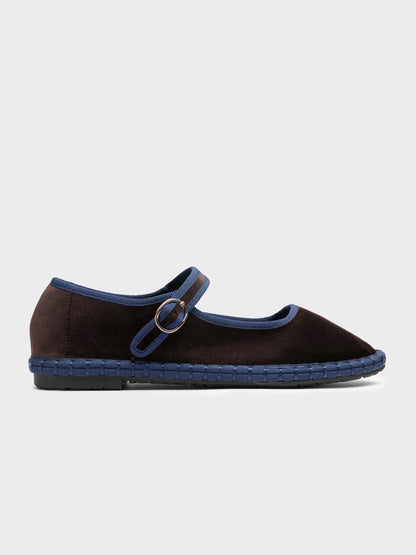 MERCEDITAS MIREIA TERCIOPELO BROWN/BLUE