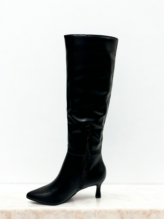 BOTA PALOMA TACÓN KITTEN BLACK