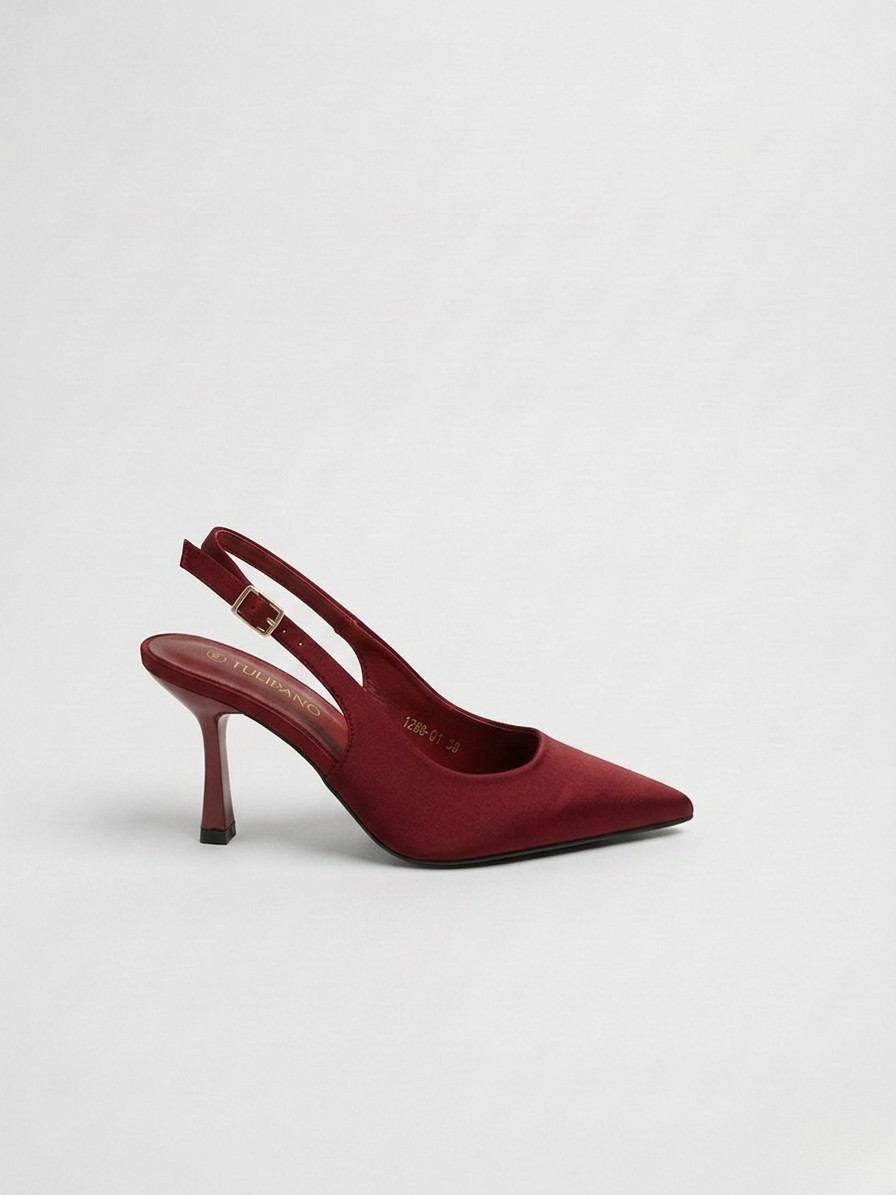 ZAPATO TACON DESTALONADO WINE RED