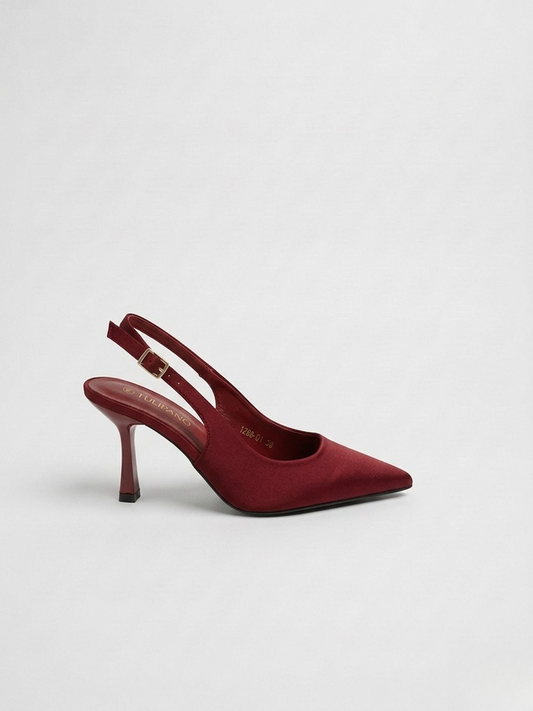 ZAPATO TACON DESTALONADO WINE RED