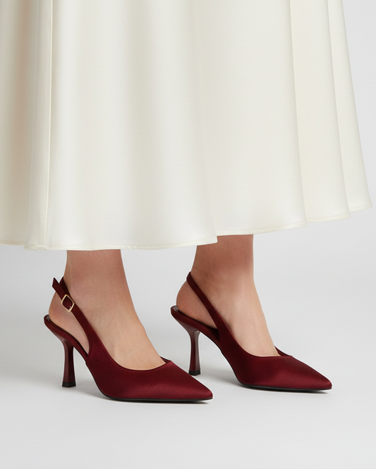 ZAPATO TACON DESTALONADO WINE RED
