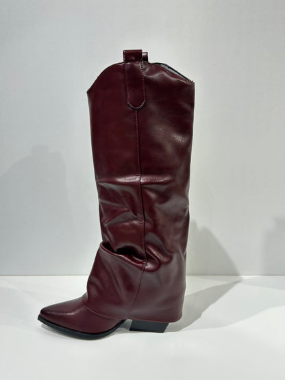 BOTA MERCEDES POLAINA COWBOY WINE RED