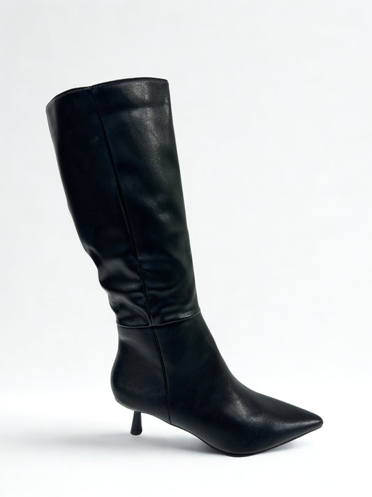 BOTA ALTA MARY TACÓN KITTEN NEGRO