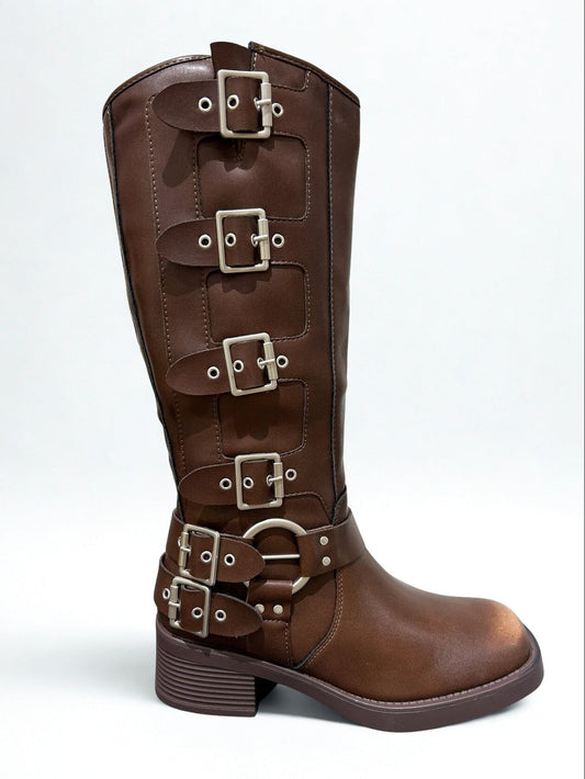 BOTA BIKER RAQUEL MARRÓN