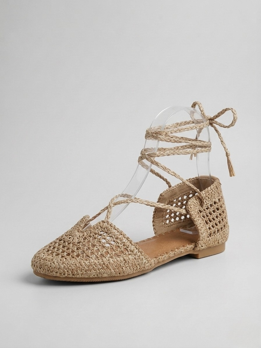 SANDALIA BAILARINA RAFIA FRIDA KHAKI