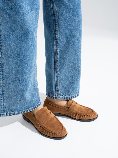 MOCASIN ARRUGADO ANTELINA COGNAC