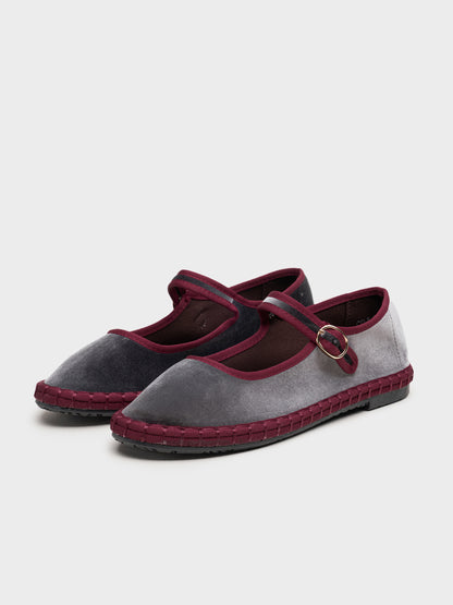 MERCEDITAS MIREIA TERCIOPELO GREY/WINE