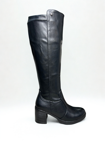 BOTA MANUELA ALTA TACÓN NEGRO