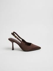 ZAPATO TACON DESTALONADO SATINADO BROWN