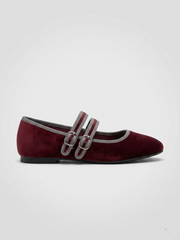 BAILARINA PLANA DOBLE HEBILLA WINE/BROWN