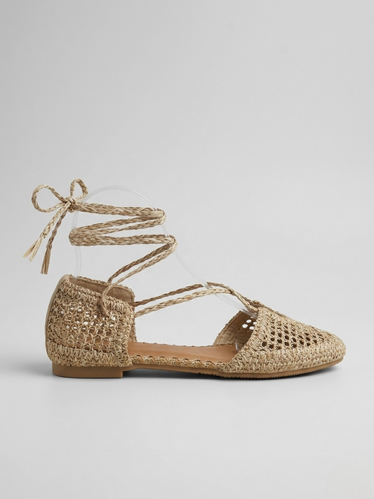 SANDALIA BAILARINA RAFIA FRIDA KHAKI
