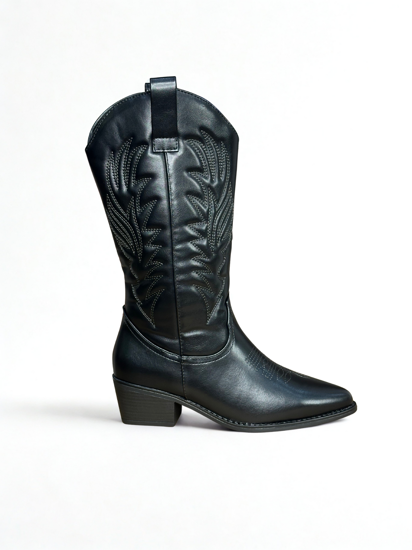BOTA COWBOY LEIRE NEGRA