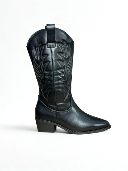 BOTA COWBOY LEIRE NEGRA