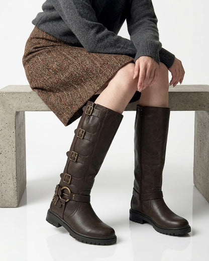 BOTA BIKER ROMA HEBILLAS BROWN