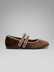 BAILARINA PLANA DOBLE HEBILLA BROWN/KHAKI