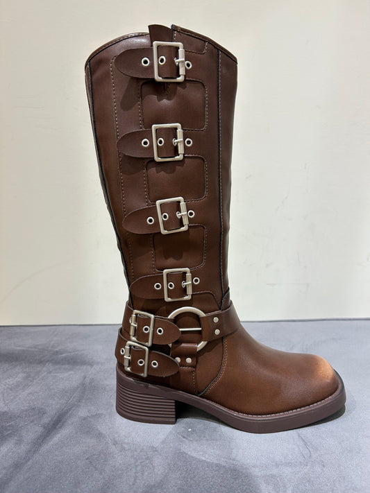 BOTA BIKER RAQUEL MARRÓN