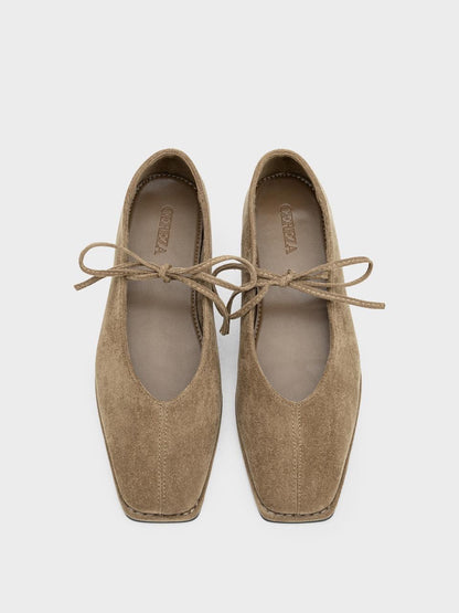 ZAPATO CORDONES PUNTA CUADRADA KHAKI