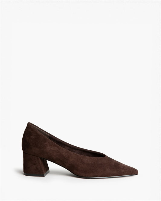 ZAPATO SALON TACON CUADRADO CAFE