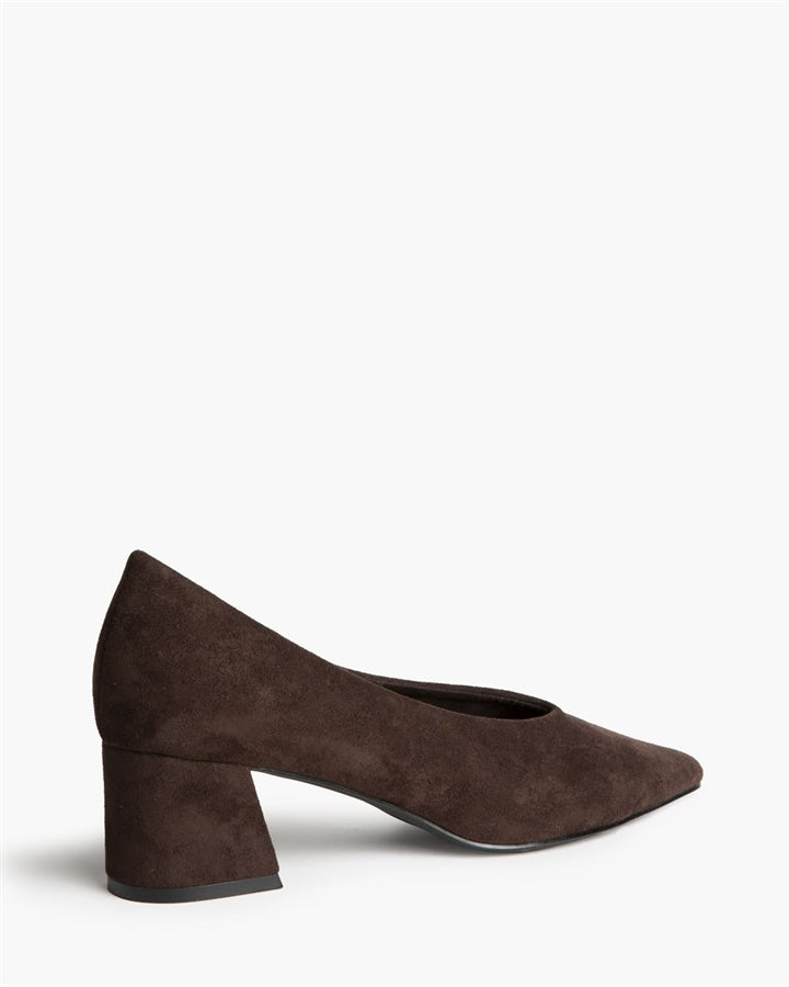 ZAPATO SALON TACON CUADRADO CAFE