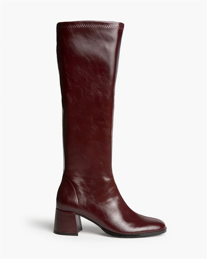 BOTA ALTA MISS TACON CUADRADO BURDEOS