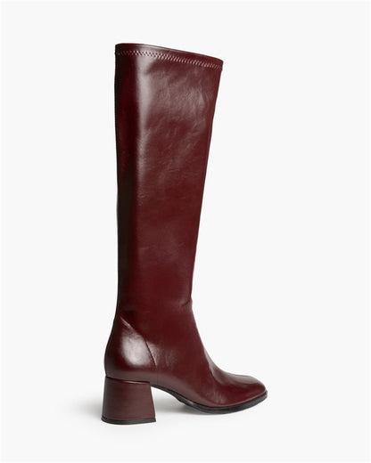 BOTA ALTA MISS TACON CUADRADO BURDEOS