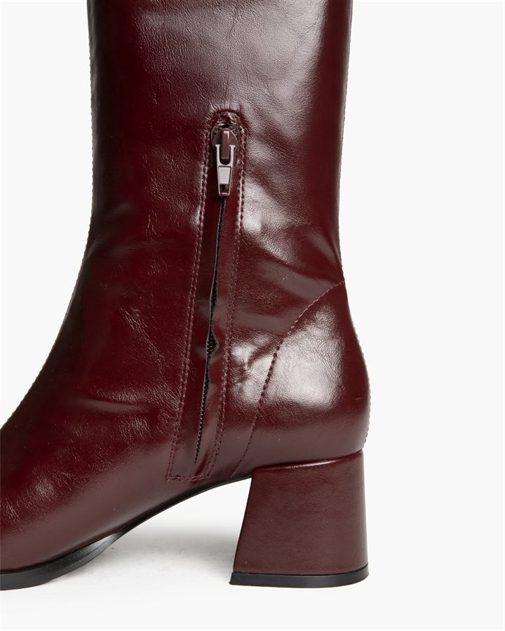 BOTA ALTA MISS TACON CUADRADO BURDEOS