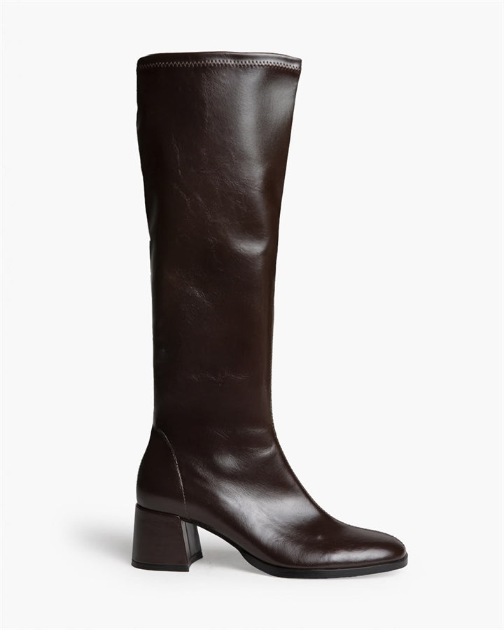 BOTA ALTA MISS TACON CUADRADO CAFE