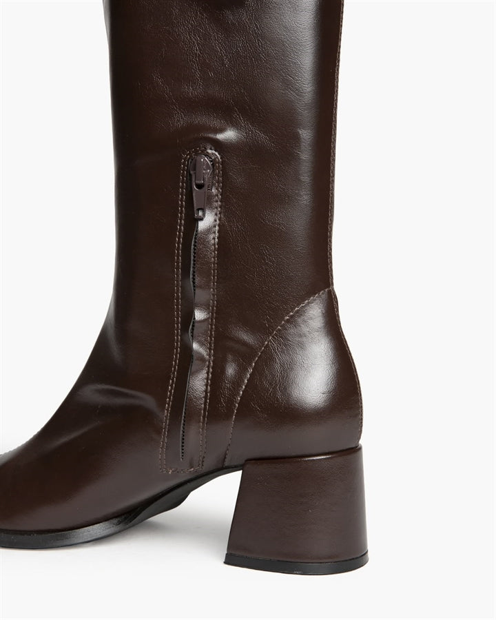 BOTA ALTA MISS TACON CUADRADO CAFE