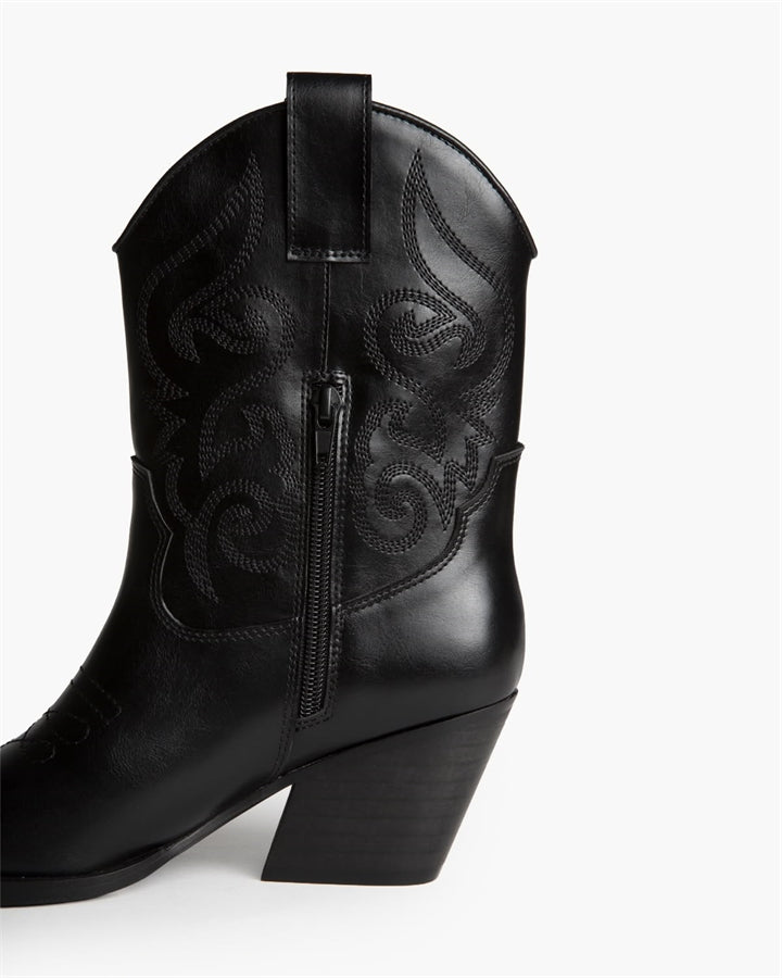 BOTIN COWBOY BORDADO NASH NEGRO