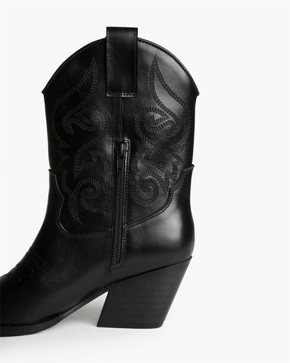 BOTIN COWBOY BORDADO NASH NEGRO