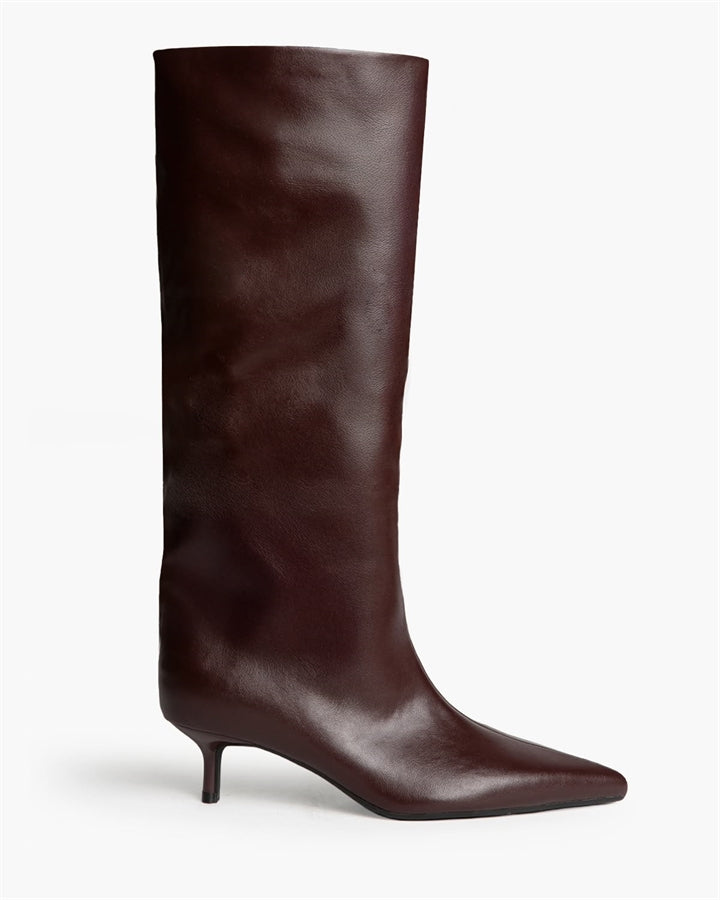 BOTA ALTA CAÑA ANCHA KITTEN C BURDEOS