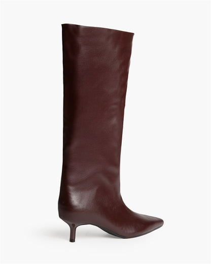 BOTA ALTA CAÑA ANCHA KITTEN C BURDEOS