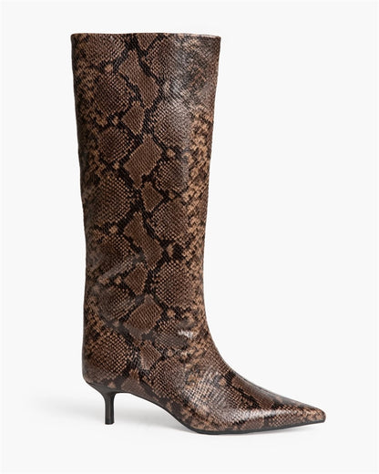 BOTAS ALTAS TACON BAJO SERPIENTE CAFE