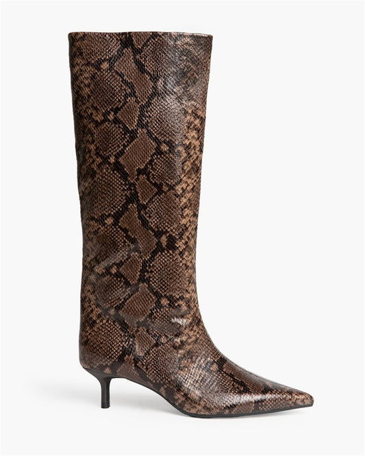 BOTAS ALTAS TACON BAJO SERPIENTE CAFE