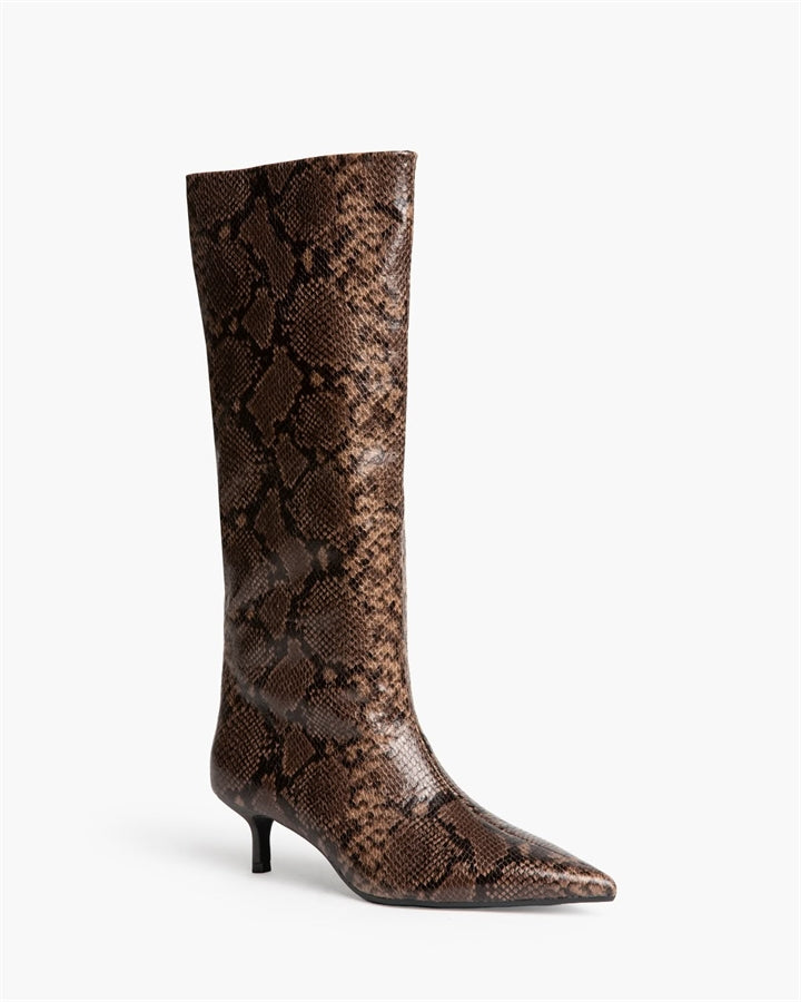 BOTAS ALTAS TACON BAJO SERPIENTE CAFE