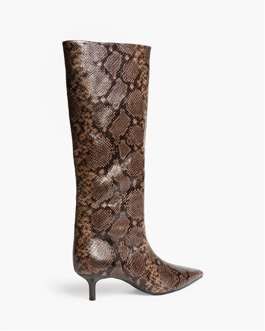 BOTAS ALTAS TACON BAJO SERPIENTE CAFE