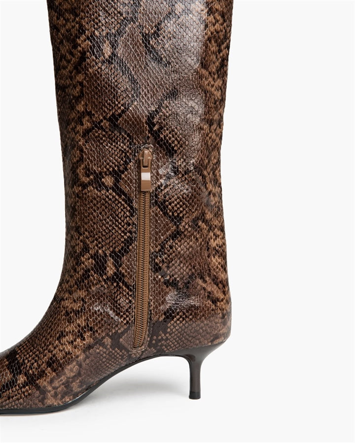BOTAS ALTAS TACON BAJO SERPIENTE CAFE