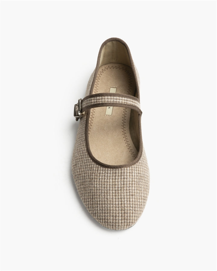 MERCEDITAS MARY JANE VICHY CAMEL