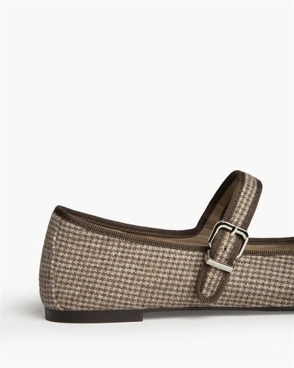 MERCEDITAS MARY JANE VICHY CAMEL