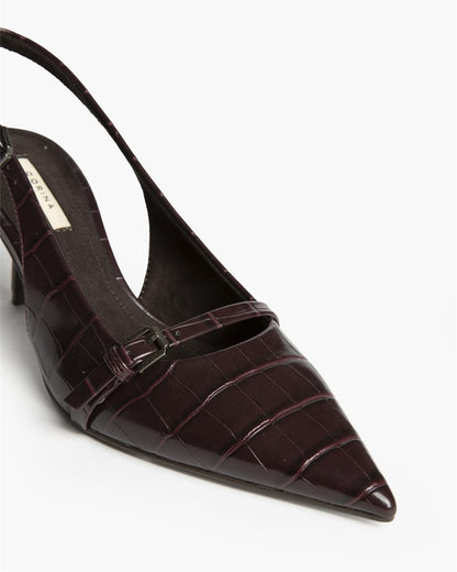 ZAPATO TACON DESTALONADO COCO BURDEOS